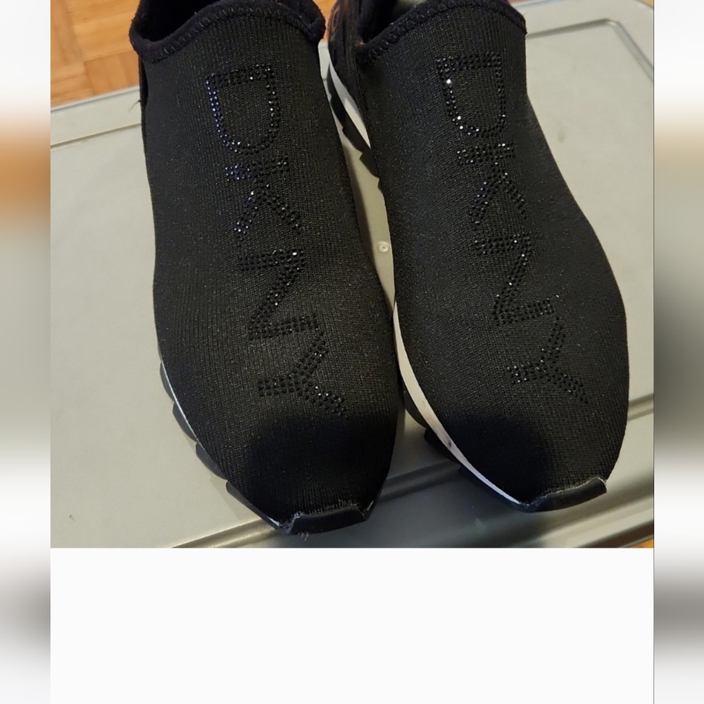 DKNY Black Knit Slip-Ons Sneakers Size 5
